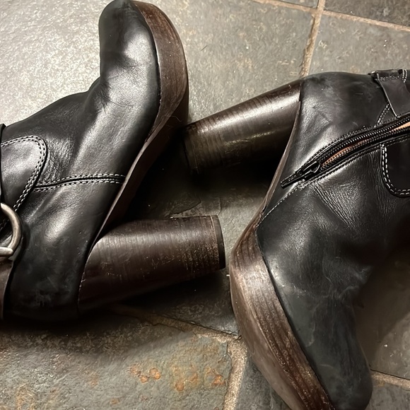 BOGO FREE ALL ITEMS! Biviel sexy stacked heel leather boots stitching pewter 39 - Picture 8 of 9